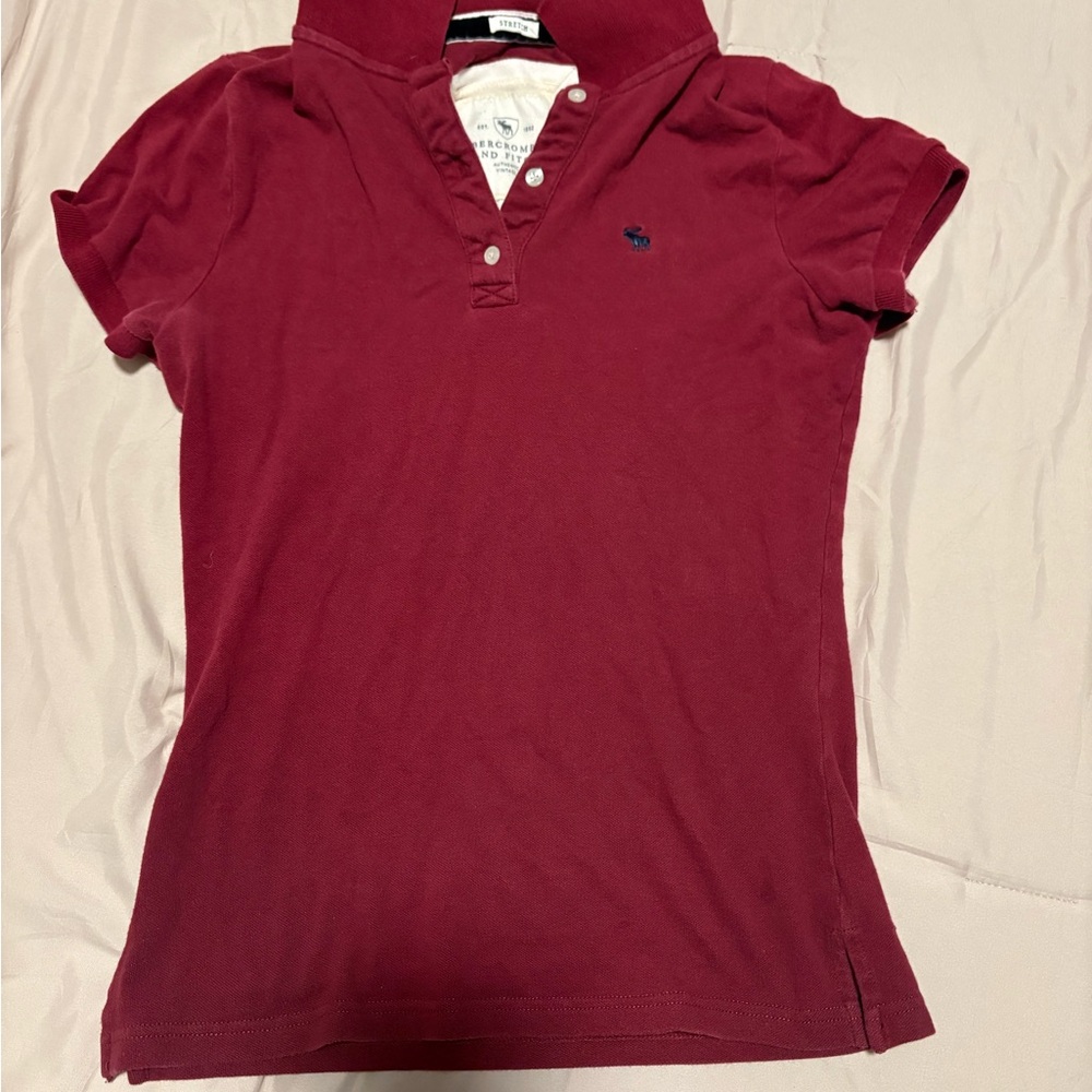 Abercrombie & Fitch Burgundy Button Down Shirt